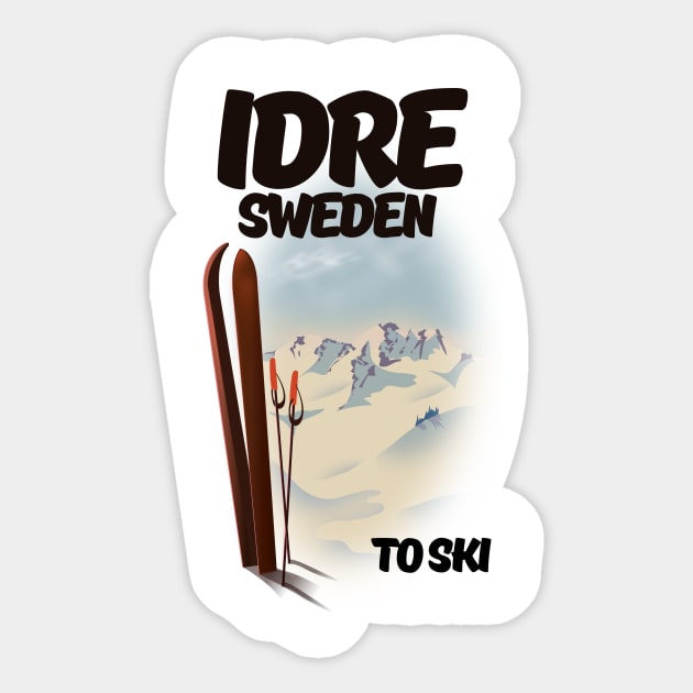 Idre Sweden to ski Sticker by nickemporium1